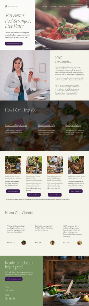 Nutrition Coach WordPress Website